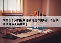 成立三个月的区块链公司是诈骗吗[一个区块链项目多久会崩盘]