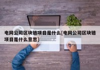 电网公司区块链项目是什么[电网公司区块链项目是什么意思]