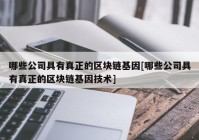 哪些公司具有真正的区块链基因[哪些公司具有真正的区块链基因技术]